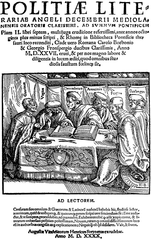 Il canone bibliografico e stilistico degli umanisti - 1540
