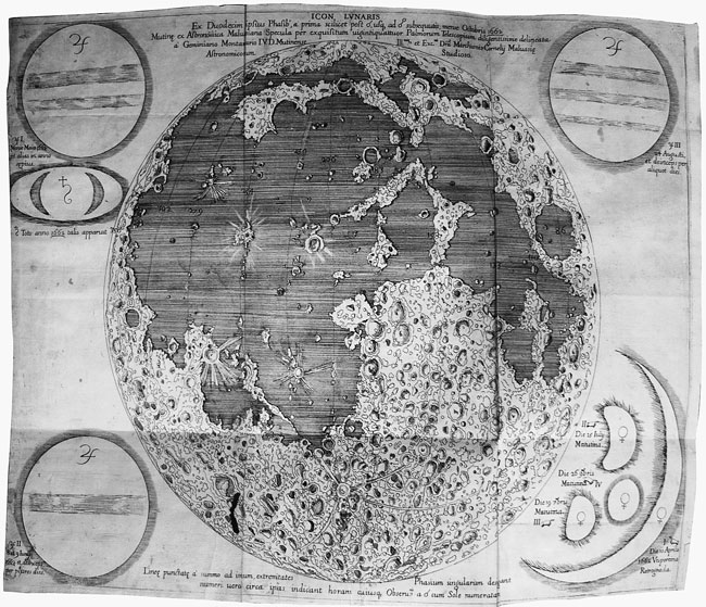 La più dettagliata carta lunare del tempo - 1662