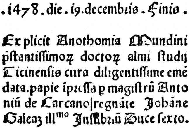 Il primo libro di anatomia - 1478