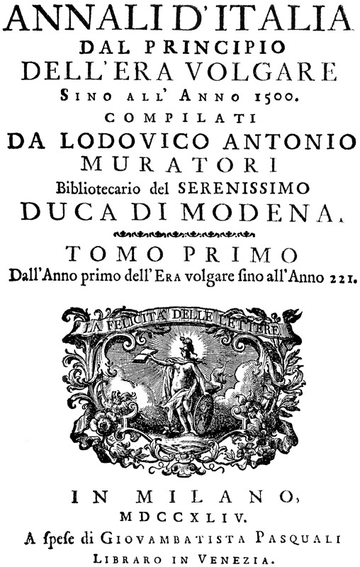 Il padre della storiografia moderna - 1744-1749