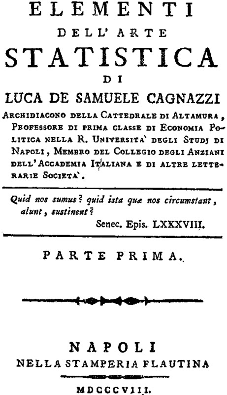 Il primo libro italiano di statistica - 1808-1809