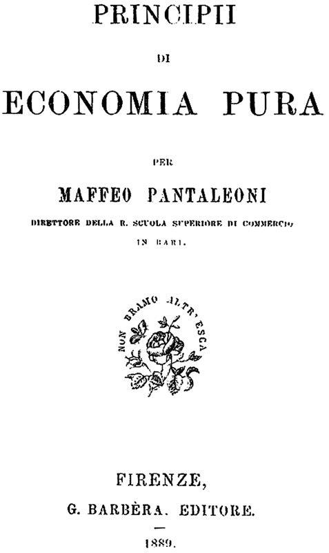 Il più autorevole rappresentante della scuola marginalista italiana - 1889